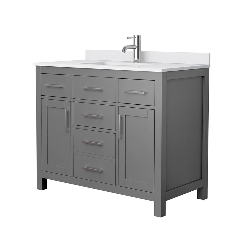 Beckett 42" Free Standing Single Basin Vanity Set with Cabinet and Cultured Marble Vanity Top - image 13