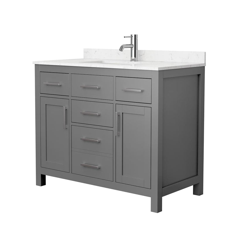 Beckett 42" Free Standing Single Basin Vanity Set with Cabinet and Cultured Marble Vanity Top - image 14