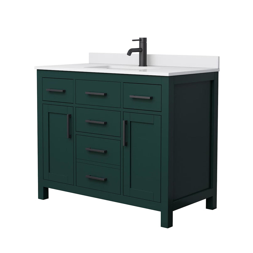 Beckett 42" Free Standing Single Basin Vanity Set with Cabinet and Cultured Marble Vanity Top - image 15