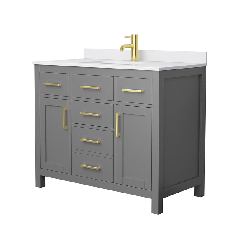 Beckett 42" Free Standing Single Basin Vanity Set with Cabinet and Cultured Marble Vanity Top - image 17