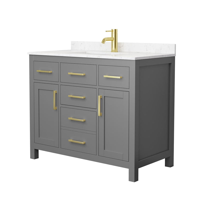 Beckett 42" Free Standing Single Basin Vanity Set with Cabinet and Cultured Marble Vanity Top - image 18
