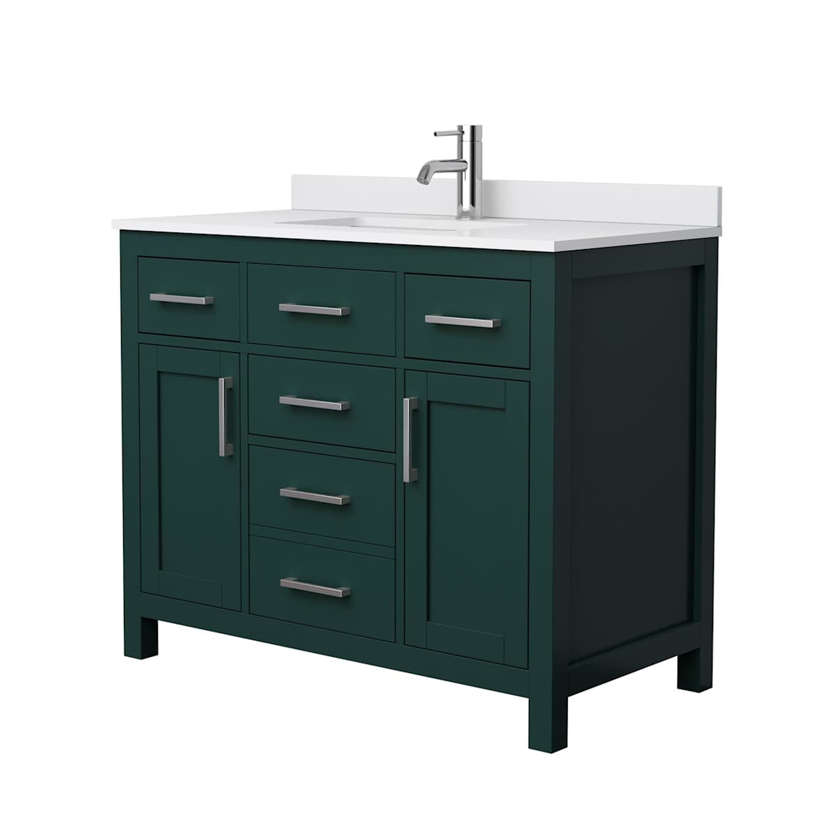 Beckett 42" Free Standing Single Basin Vanity Set with Cabinet and Cultured Marble Vanity Top - image 19