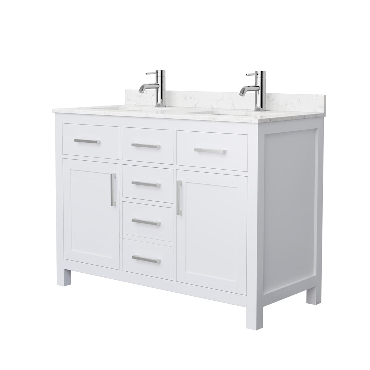 Beckett 48" Free Standing Double Basin Vanity Set with Cabinet and Cultured Marble Vanity Top