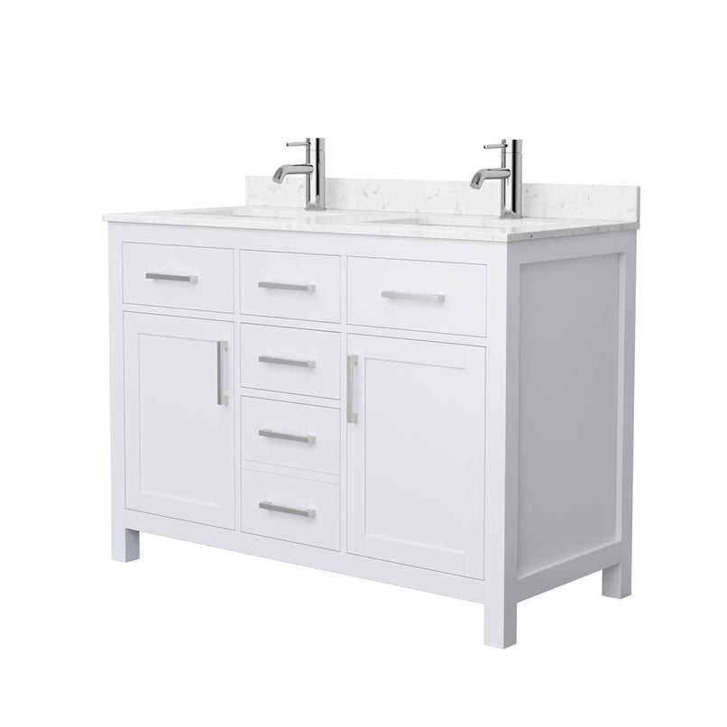 Beckett 48" Free Standing Double Basin Vanity Set with Cabinet and Cultured Marble Vanity Top - image 9