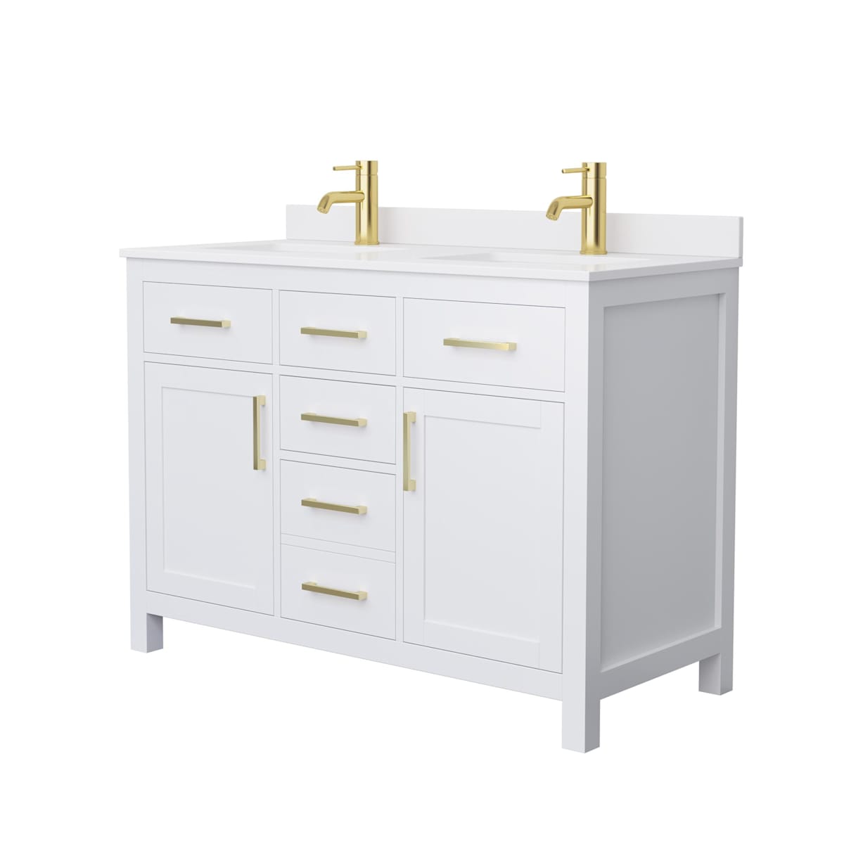 Beckett 48" Free Standing Double Basin Vanity Set with Cabinet and Cultured Marble Vanity Top