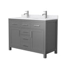 Beckett 48" Free Standing Double Basin Vanity Set with Cabinet and Cultured Marble Vanity Top - image 13
