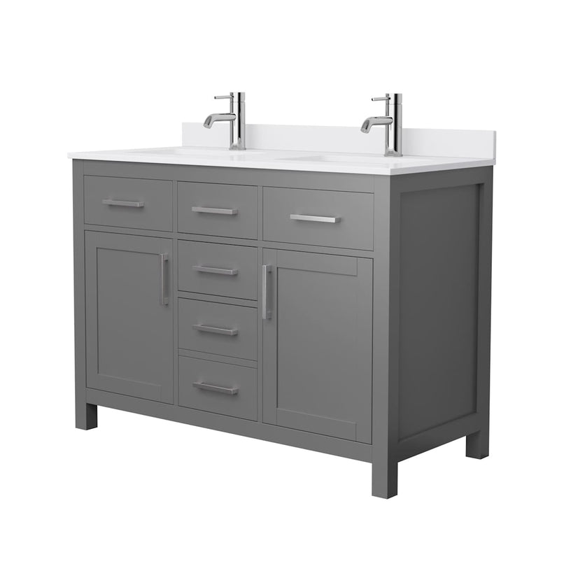 Beckett 48" Free Standing Double Basin Vanity Set with Cabinet and Cultured Marble Vanity Top - image 13
