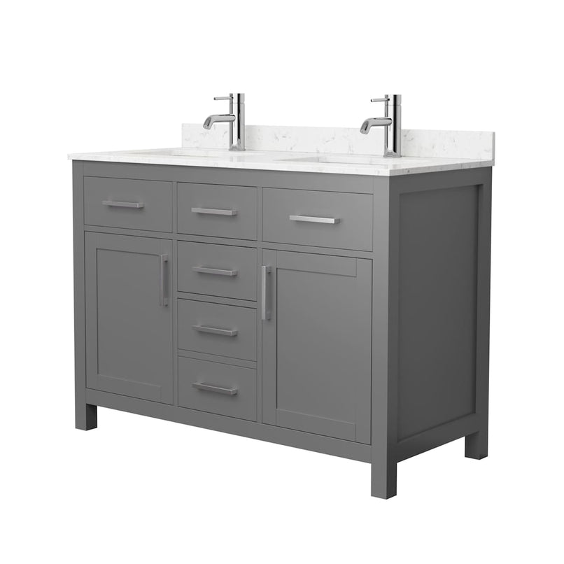 Beckett 48" Free Standing Double Basin Vanity Set with Cabinet and Cultured Marble Vanity Top - image 14