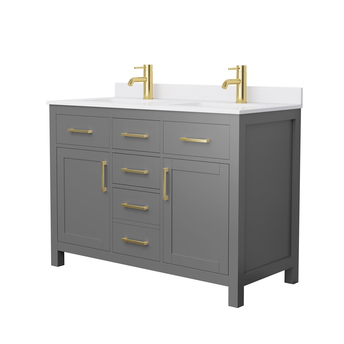 Beckett 48" Free Standing Double Basin Vanity Set with Cabinet and Cultured Marble Vanity Top - image 17