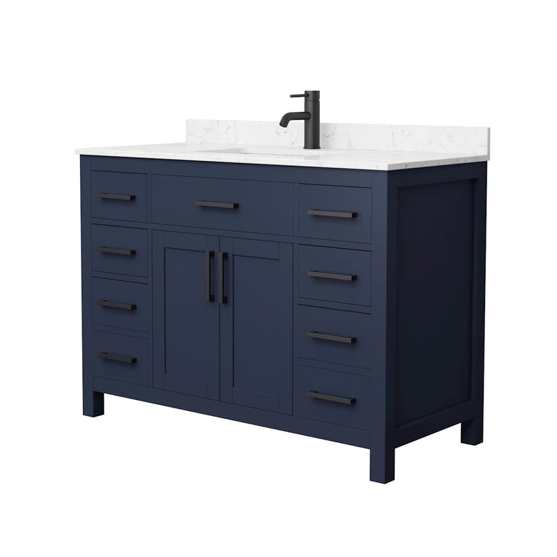 Beckett 48" Free Standing Single Basin Vanity Set with Cabinet and Cultured Marble Vanity Top - image 2