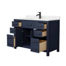 Beckett 48" Free Standing Single Basin Vanity Set with Cabinet and Cultured Marble Vanity Top - image 3