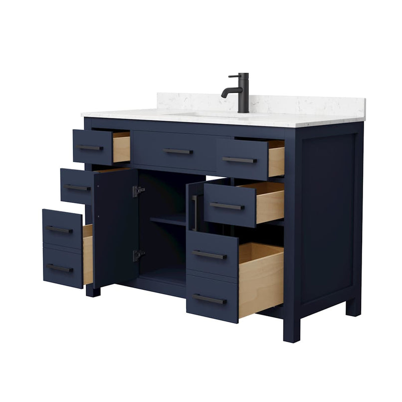 Beckett 48" Free Standing Single Basin Vanity Set with Cabinet and Cultured Marble Vanity Top - image 3