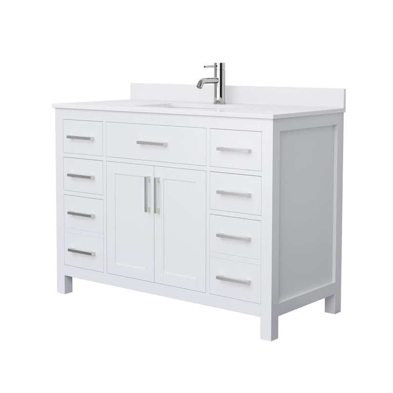 Beckett 48" Free Standing Single Basin Vanity Set with Cabinet and Cultured Marble Vanity Top - image 9
