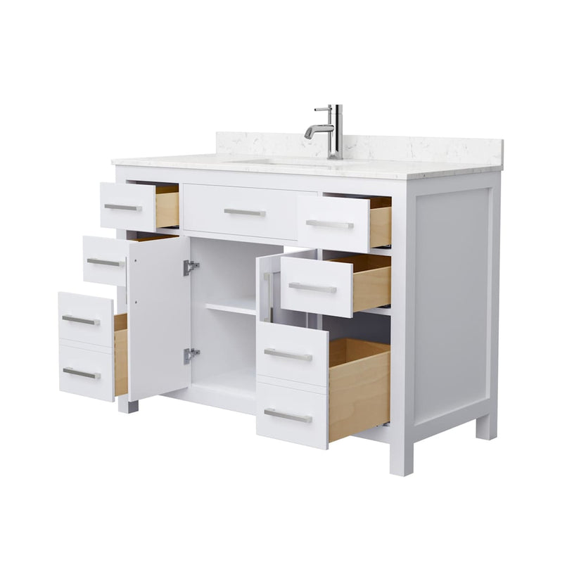Beckett 48" Free Standing Single Basin Vanity Set with Cabinet and Cultured Marble Vanity Top - image 10