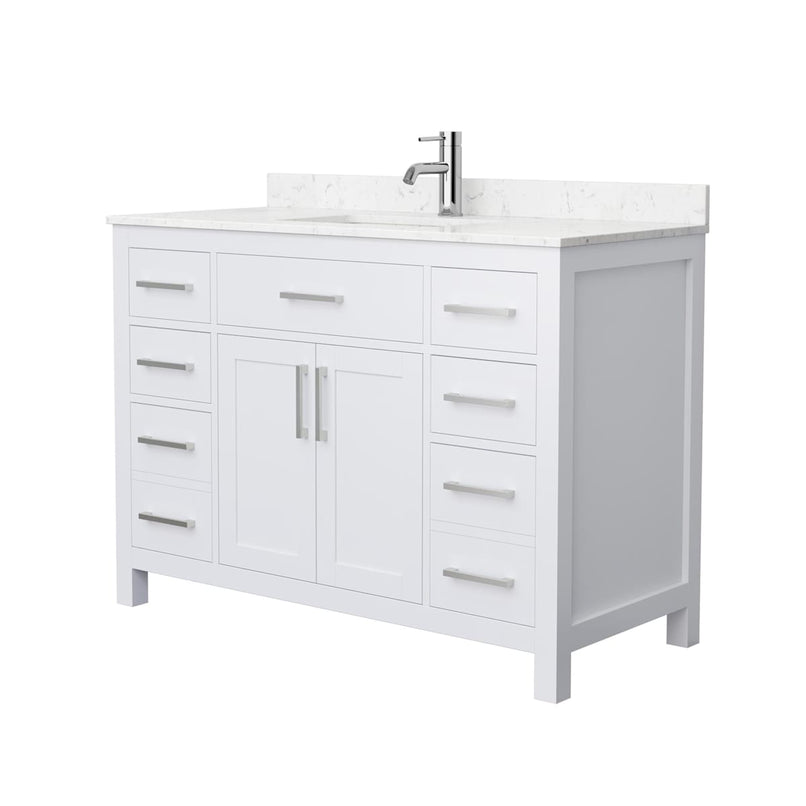 Beckett 48" Free Standing Single Basin Vanity Set with Cabinet and Cultured Marble Vanity Top - image 11