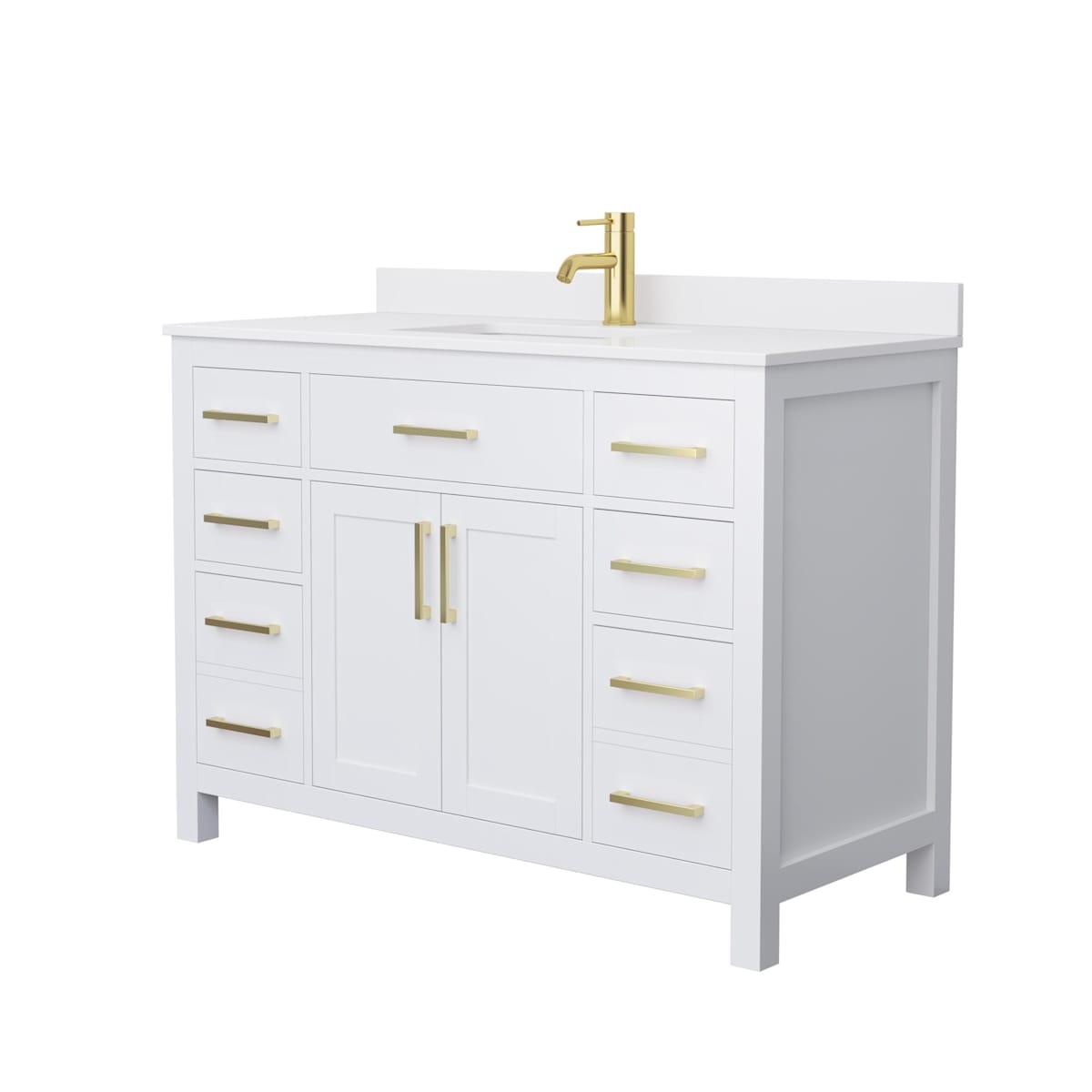 Beckett 48" Free Standing Single Basin Vanity Set with Cabinet and Cultured Marble Vanity Top