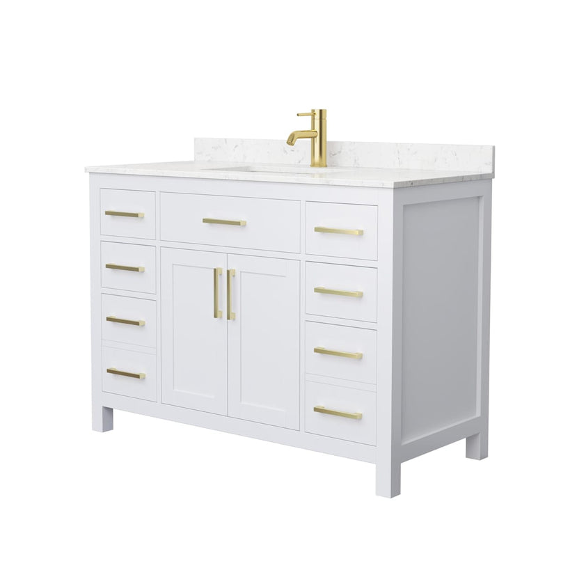 Beckett 48" Free Standing Single Basin Vanity Set with Cabinet and Cultured Marble Vanity Top - image 13