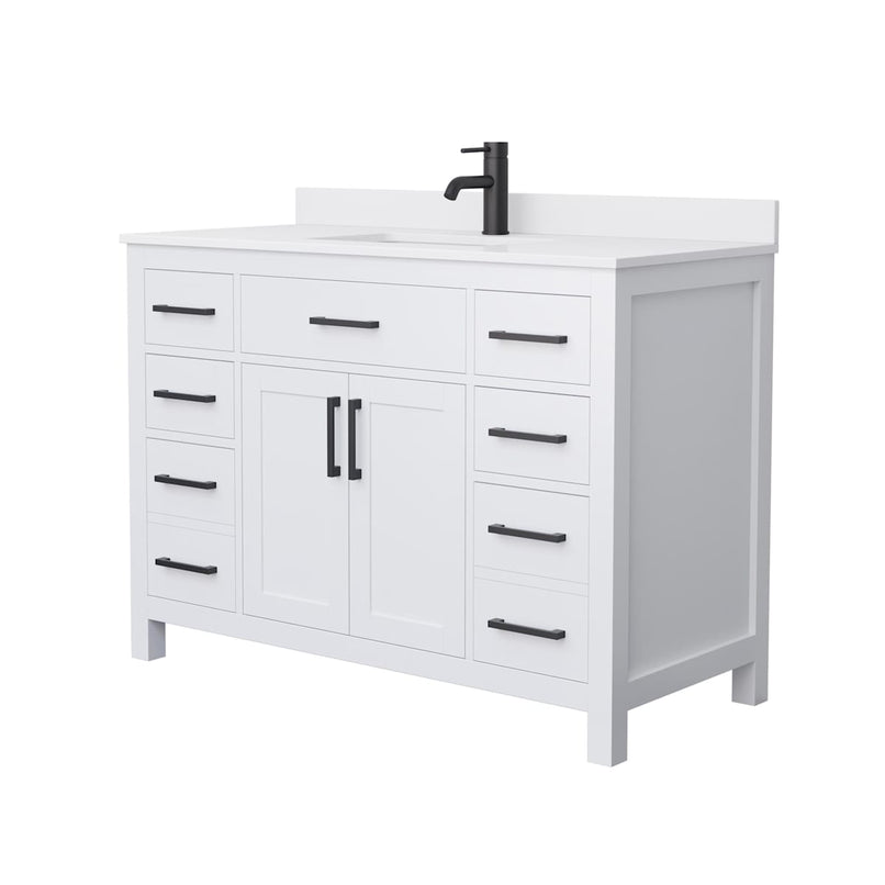 Beckett 48" Free Standing Single Basin Vanity Set with Cabinet and Cultured Marble Vanity Top - image 14