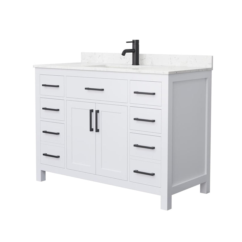 Beckett 48" Free Standing Single Basin Vanity Set with Cabinet and Cultured Marble Vanity Top - image 15