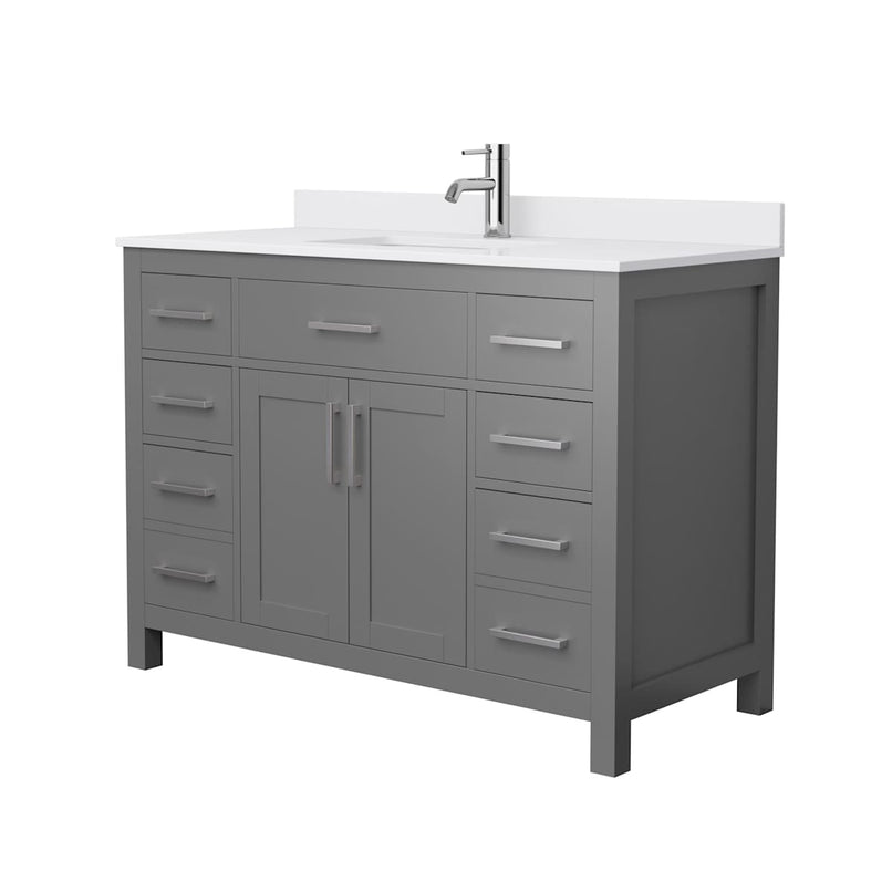 Beckett 48" Free Standing Single Basin Vanity Set with Cabinet and Cultured Marble Vanity Top - image 16
