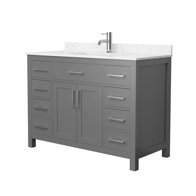 Beckett 48" Free Standing Single Basin Vanity Set with Cabinet and Cultured Marble Vanity Top - image 17