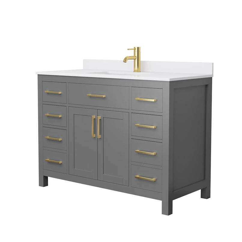 Beckett 48" Free Standing Single Basin Vanity Set with Cabinet and Cultured Marble Vanity Top - image 20