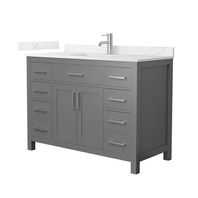 Beckett 48" Free Standing Single Basin Vanity Set with Cabinet and Quartz Vanity Top - image 1