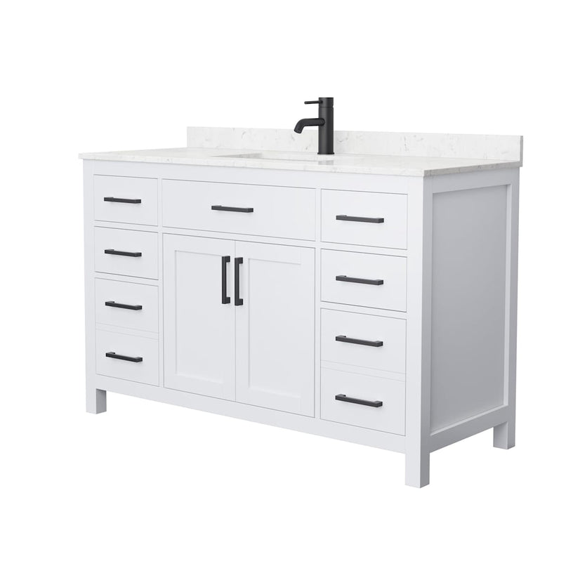 Beckett 54" Free Standing Single Basin Vanity Set with Cabinet and Cultured Marble Vanity Top - image 2
