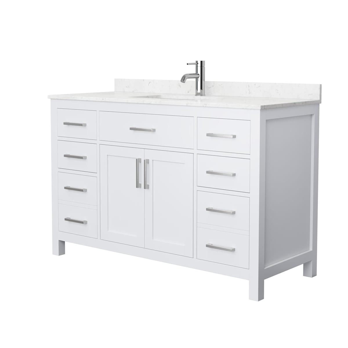 Beckett 54" Free Standing Single Basin Vanity Set with Cabinet and Cultured Marble Vanity Top