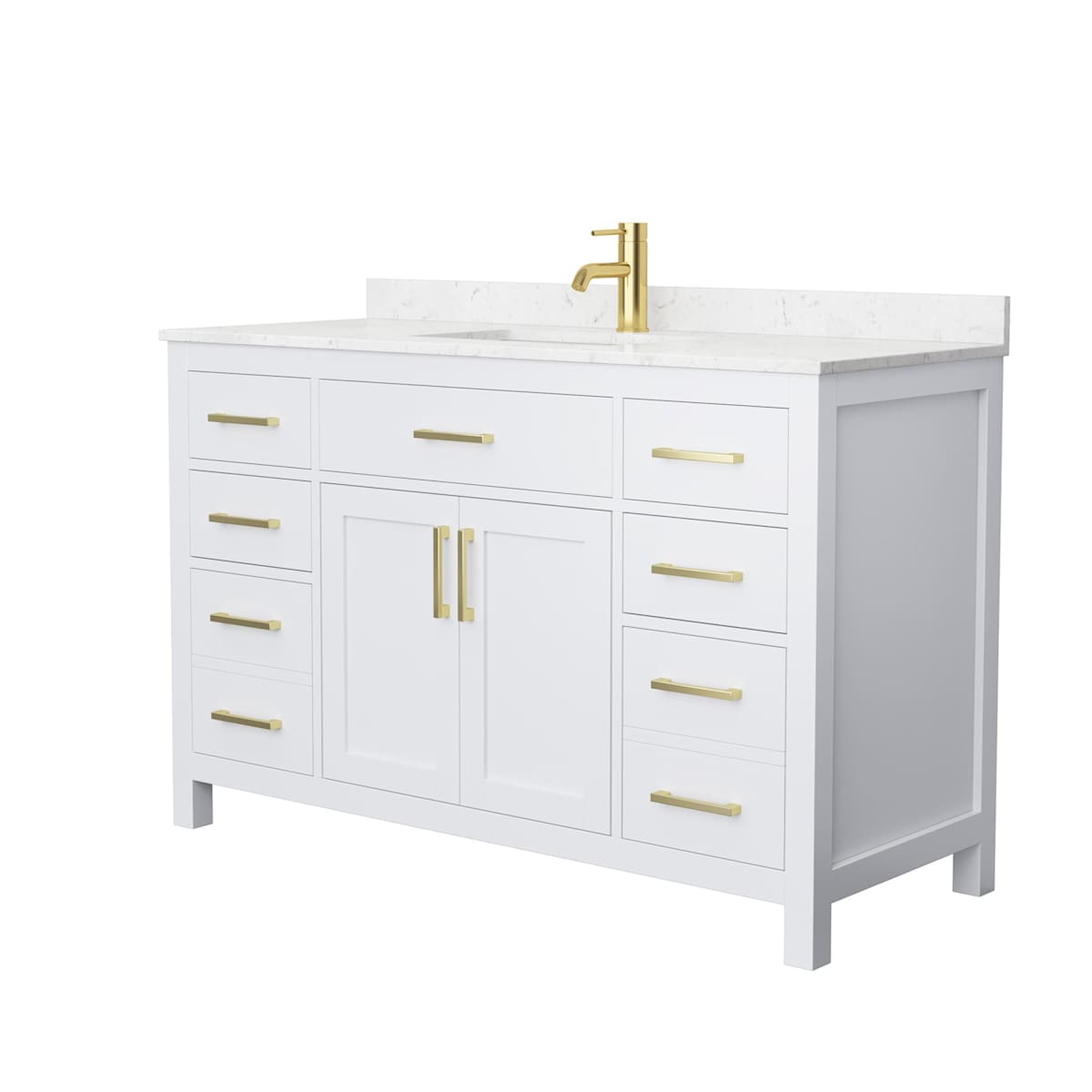 Beckett 54" Free Standing Single Basin Vanity Set with Cabinet and Cultured Marble Vanity Top