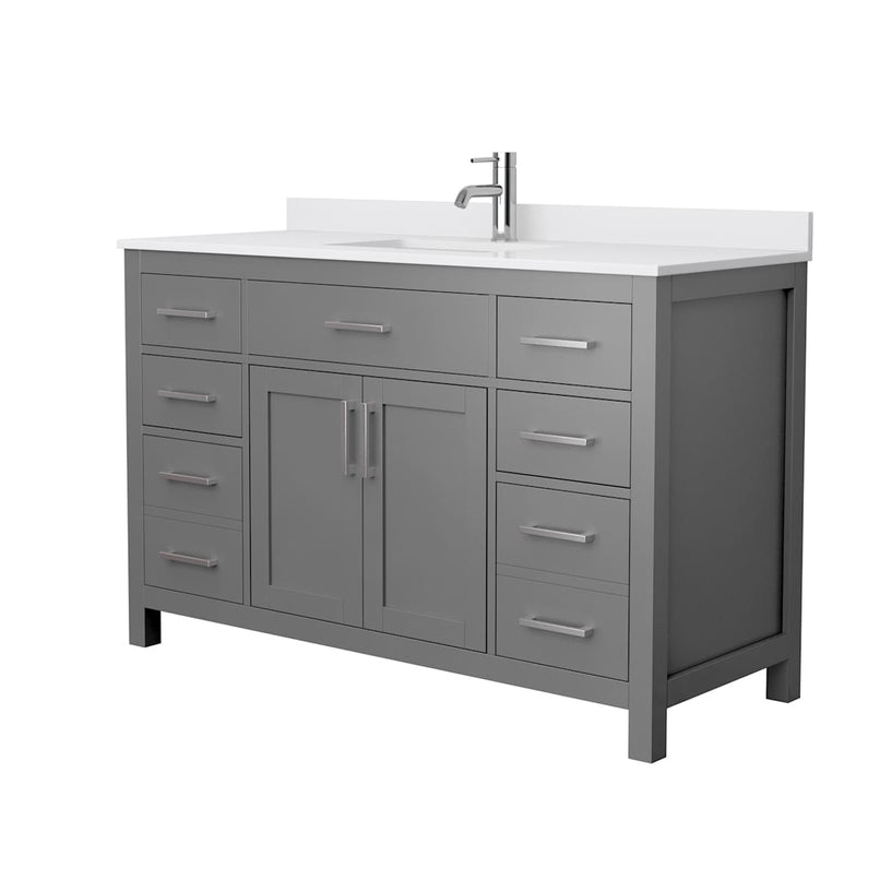 Beckett 54" Free Standing Single Basin Vanity Set with Cabinet and Cultured Marble Vanity Top - image 13