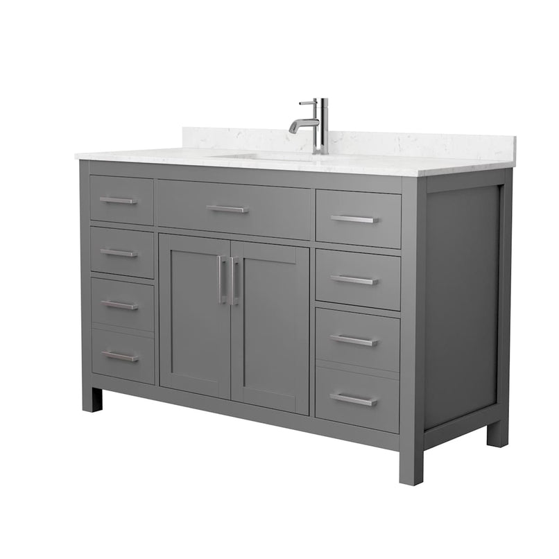 Beckett 54" Free Standing Single Basin Vanity Set with Cabinet and Cultured Marble Vanity Top - image 14