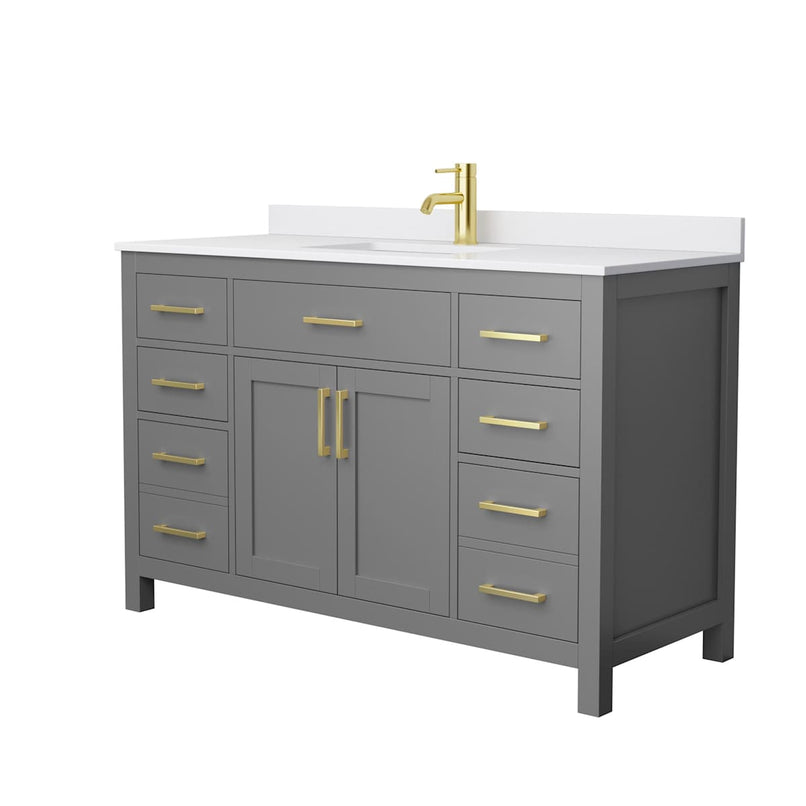 Beckett 54" Free Standing Single Basin Vanity Set with Cabinet and Cultured Marble Vanity Top - image 17