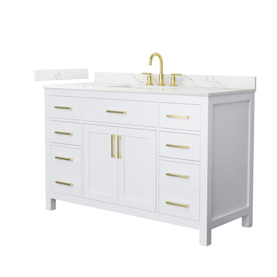 Beckett 54" Free Standing Single Basin Vanity Set with Cabinet and Quartz Vanity Top - image 1