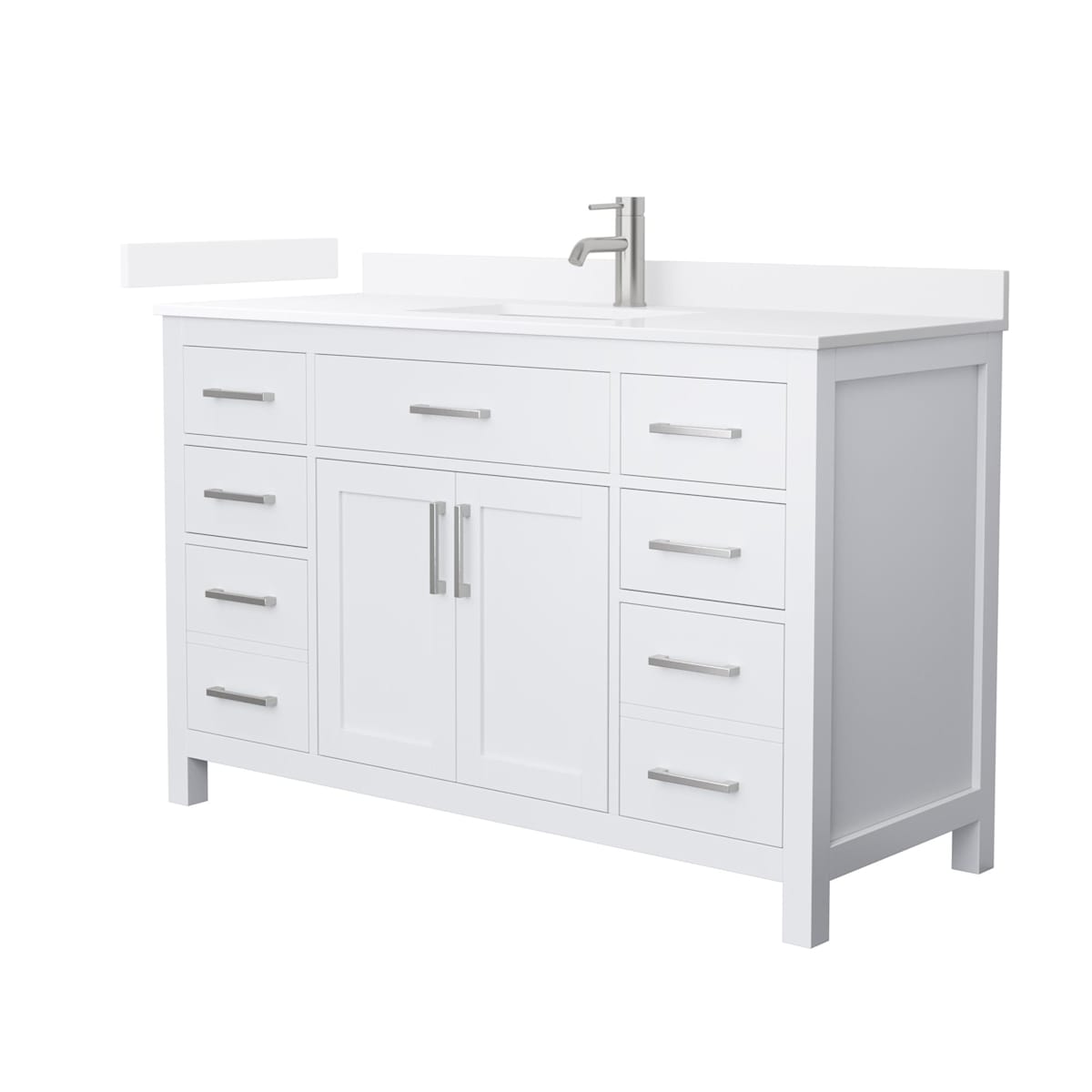 Beckett 54" Free Standing Single Basin Vanity Set with Cabinet and Quartz Vanity Top - image 1