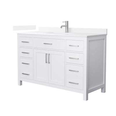 Beckett 54" Free Standing Single Basin Vanity Set with Cabinet and Quartz Vanity Top - image 1