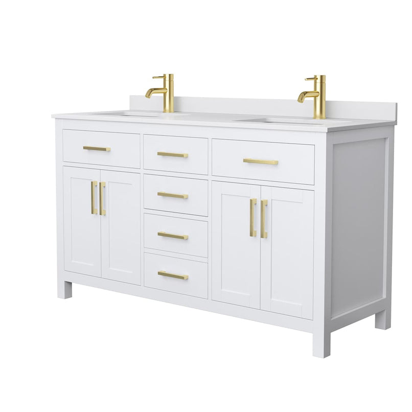 Beckett 60" Free Standing Double Basin Vanity Set with Cabinet and Cultured Marble Vanity Top - image 8