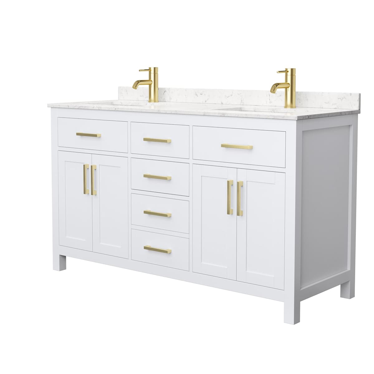 Beckett 60" Free Standing Double Basin Vanity Set with Cabinet and Cultured Marble Vanity Top