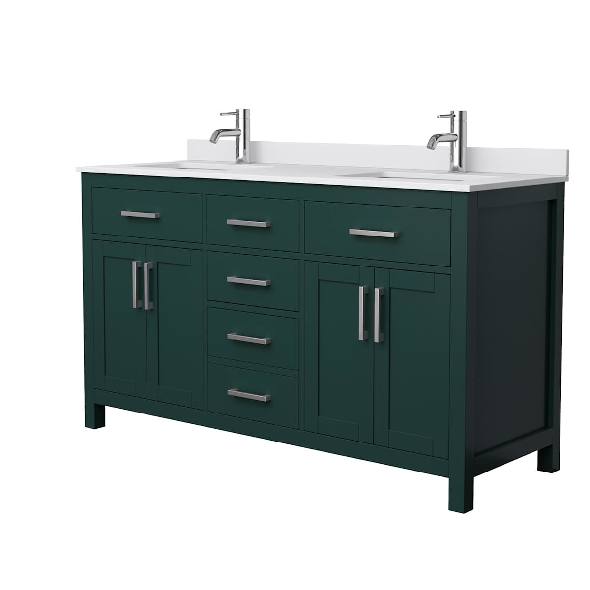 Beckett 60" Free Standing Double Basin Vanity Set with Cabinet and Cultured Marble Vanity Top - image 15