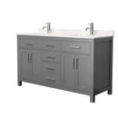 Beckett 60" Free Standing Double Basin Vanity Set with Wood Cabinet and Cultured Marble Vanity Top - image 2