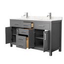 Beckett 60" Free Standing Double Basin Vanity Set with Wood Cabinet and Cultured Marble Vanity Top - image 3