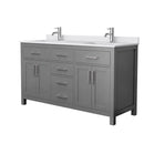 Beckett 60" Free Standing Double Basin Vanity Set with Wood Cabinet and Cultured Marble Vanity Top - image 2