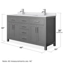 Beckett 60" Free Standing Double Basin Vanity Set with Wood Cabinet and Cultured Marble Vanity Top - image 5