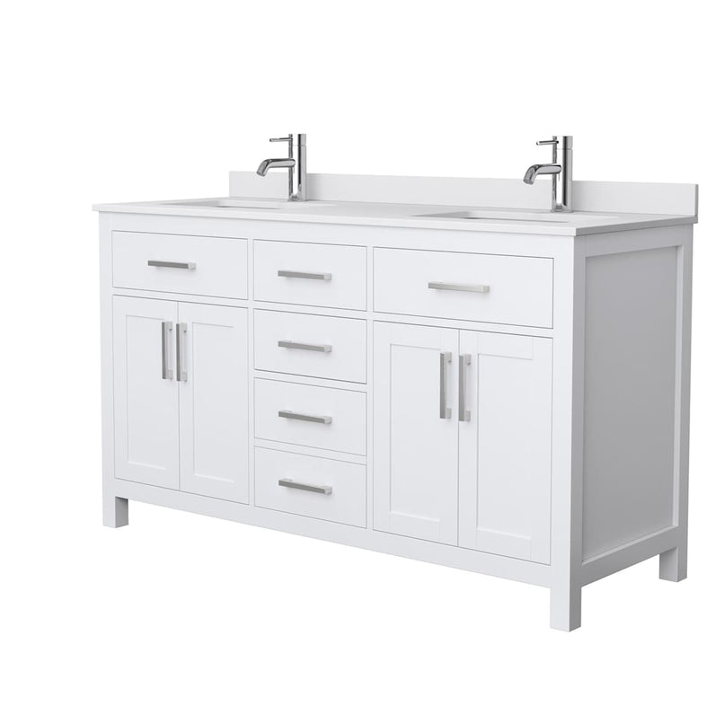 Beckett 60" Free Standing Double Basin Vanity Set with Wood Cabinet and Cultured Marble Vanity Top - image 7