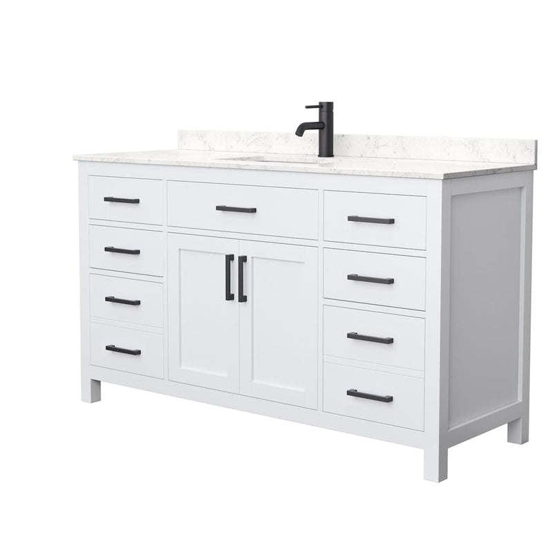Beckett 60" Free Standing Single Basin Vanity Set with Cabinet and Cultured Marble Vanity Top - image 2
