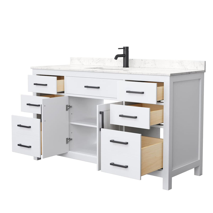 Beckett 60" Free Standing Single Basin Vanity Set with Cabinet and Cultured Marble Vanity Top - image 3