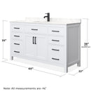 Beckett 60" Free Standing Single Basin Vanity Set with Cabinet and Cultured Marble Vanity Top - image 5
