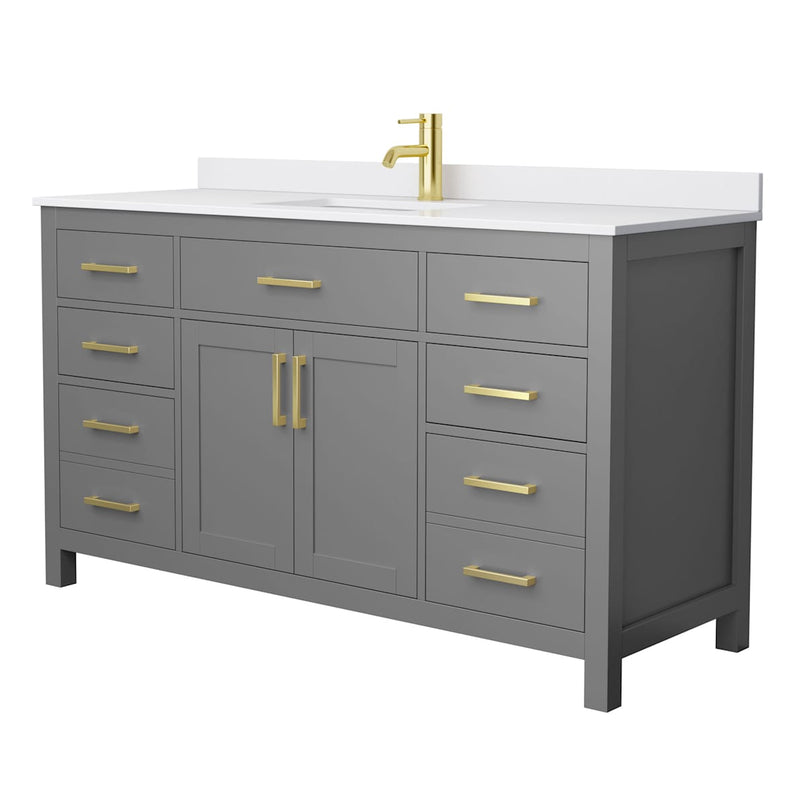 Beckett 60" Free Standing Single Basin Vanity Set with Cabinet and Cultured Marble Vanity Top - image 14