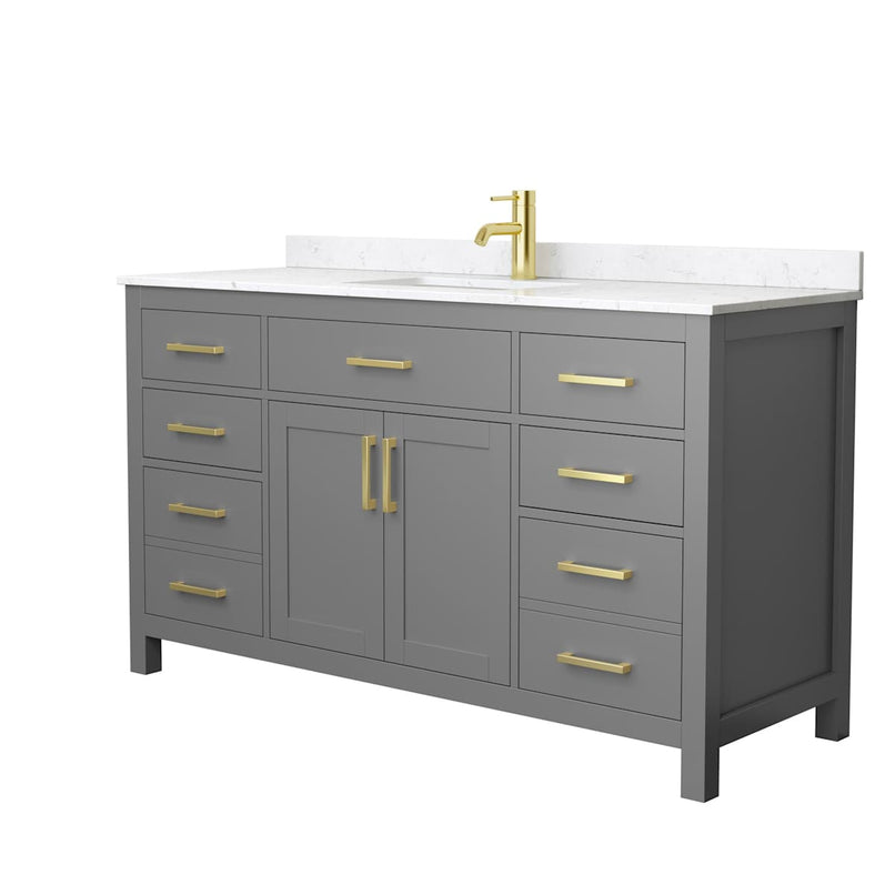 Beckett 60" Free Standing Single Basin Vanity Set with Cabinet and Cultured Marble Vanity Top - image 15