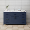 Beckett 60" Free Standing Single Basin Vanity Set with Cabinet and Cultured Marble Vanity Top - image 1